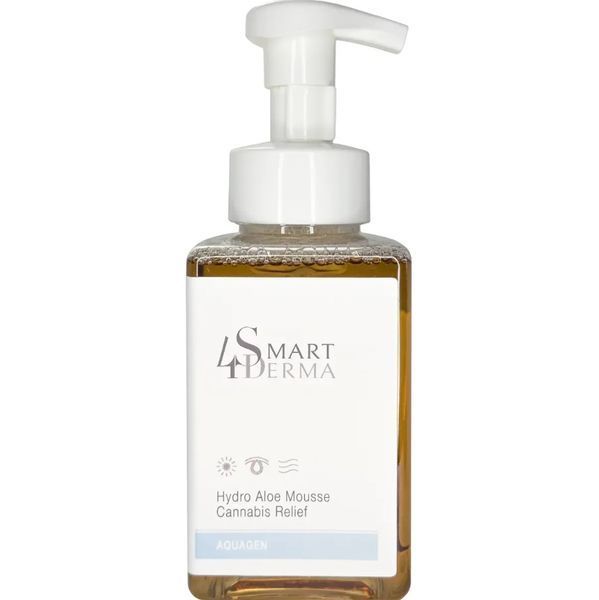 Пінка для сухої та чутливої шкіри з канабісом Smart4Derma Aquagen Hydro Aloe Mousse Cannabis Relief, 80мл 503 фото